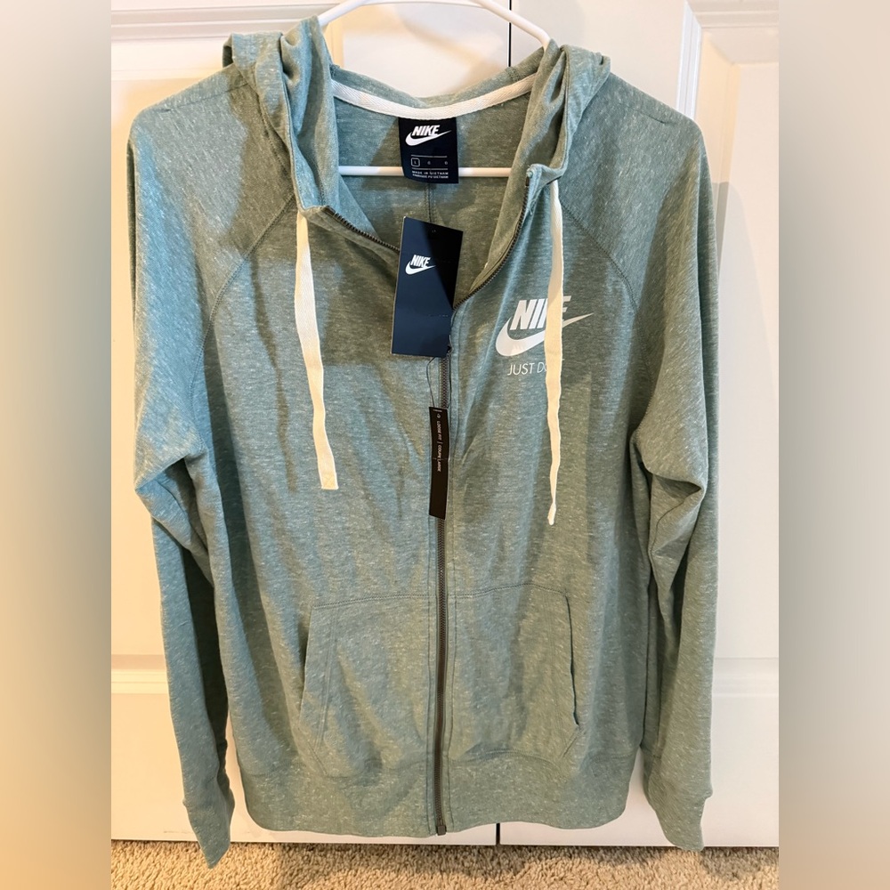Nike Lightweight Green Women's Zip-Up Hoodie, NWT, size L